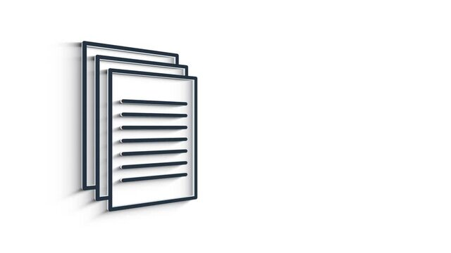 Office icon. Web 3D shadow icon set. Office, great design for any purposes. Motion graphics.