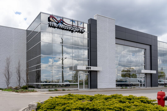 Brantford, On, Canada - May 8, 2021: The Massage Pro headquarters in Brantford, On, Canada. Massage Pro is a Canadian manufacturer for 3D Rolling Massager. 