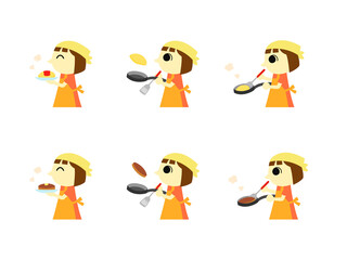 料理をする女の子アイコン2