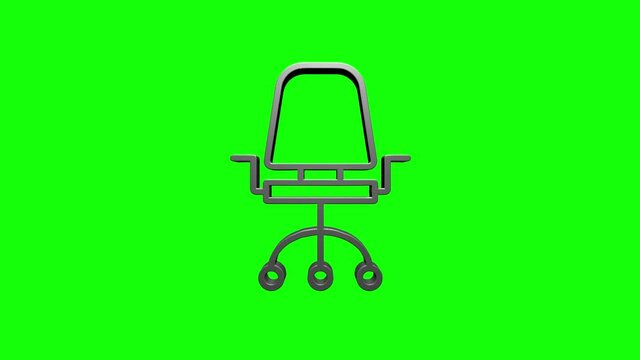 Office icon. Web 3D silver icon set. Office, great design for any purposes. Motion graphics.