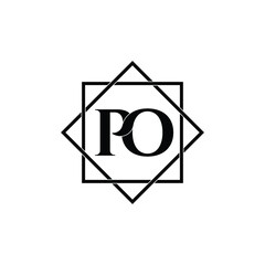 Letter PO luxury logo design vector