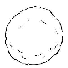 Simple marimo line drawing illustration