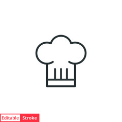 Chef hat line icon. Simple outline style. Toque, chef, cook, table, restaurant concept. Vector illustration isolated on white background. Editable stroke EPS 10