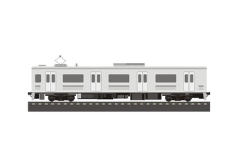 Electric train car, side view.