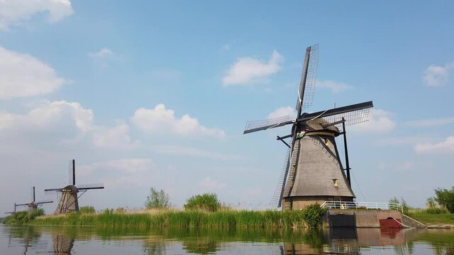 The windmills in Kinderdijk, a UNESCO World Heritage site in Rotterdam, Netherlands