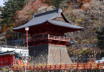 秋の中禅寺の風景。日本栃木県、日光。歴史のある寺院。