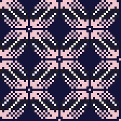 Obraz premium Pink Navy Christmas Fair Isle Seamless Pattern Background