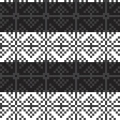 Black and White Christmas Fair Isle Seamless Pattern Background