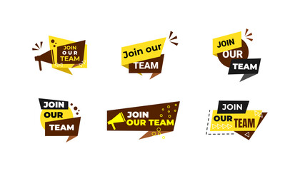 Join our team isolated vector icon. Paper sticker for recruitment services on white background