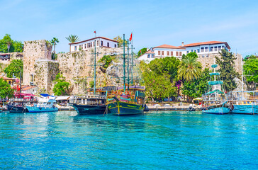 The picturesque old marina in Antalya, Turkey