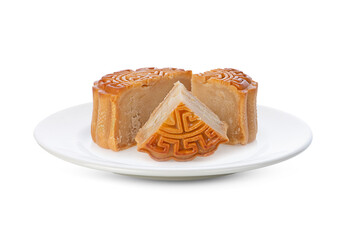 moon cake isolated on white background.