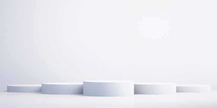 3d background for mock up podium for product presentation, white background, 3d rendering