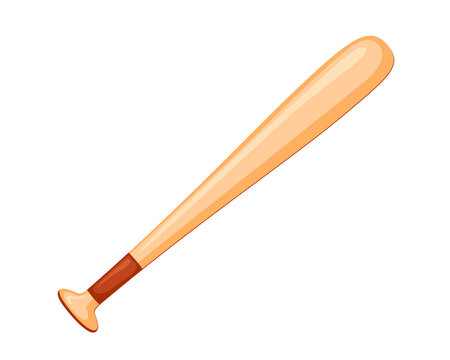 Baseball bat in cartoon style. Sports equipment vector illustration. Isolated on a white background
