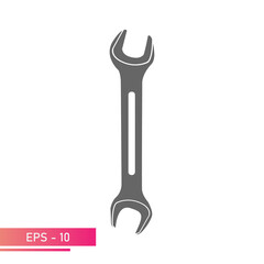 A wrench. Solid design. On a white background. Tools for an auto mechanic. Flat vector illustration.