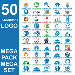 set of restaurant logo , set of food vector