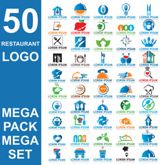 set of restaurant logo , set of food vector