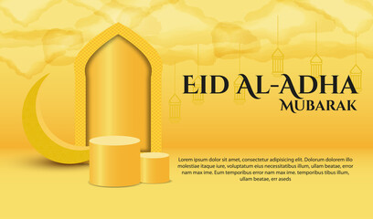 Islamic theme banner design vector