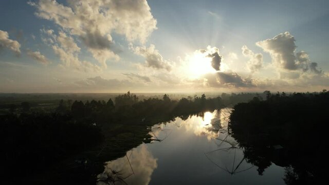 sunset over the canal