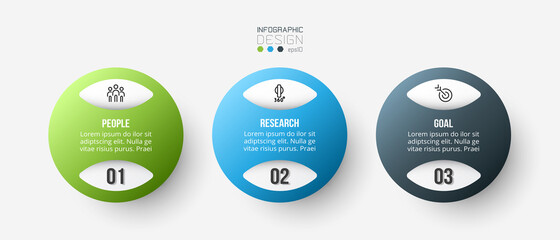 Infographic business template with step or option design.