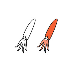 Squid icon flat vector illustration
