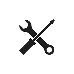 Wrench and screwdriver icon vector illustration