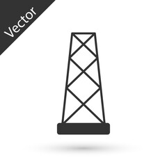 Grey Antenna icon isolated on white background. Radio antenna wireless. Technology and network signal radio antenna. Vector