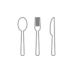 spoon, fork and knife icon vector sign symbol