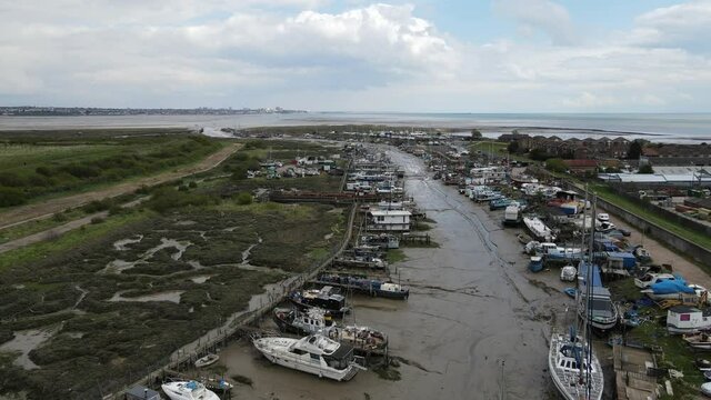 Oyster creek Canvey Island  UK Aerial.