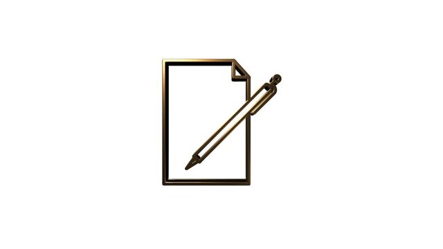 Office icon. Web 3D silver icon set. Office, great design for any purposes. Motion graphics.