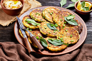 vegan chickpea spinach pancakes on a plate
