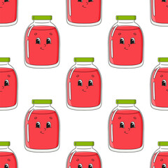 Colored seamless pattern. Cartoon style. Hand drawn. Vector illustration isolated on white background. For walpaper, poster, banner.