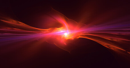 3D rendering abstract multicolor fractal light background