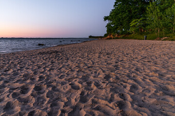 Evening at the Baltic Sea, with the beach in Zierow, Mecklenburg-Western Pomerania, Germany