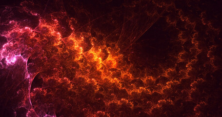 3D rendering abstract multicolor fractal light background