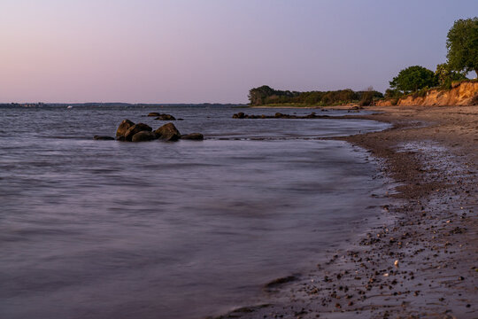 Evening at the Baltic Sea, with the beach in Zierow, Mecklenburg-Western Pomerania, Germany