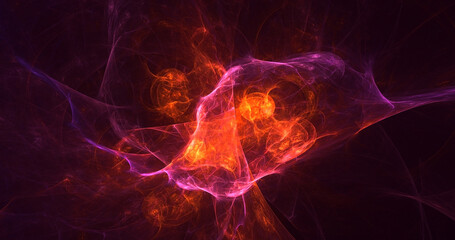 3D rendering abstract multicolor fractal light background