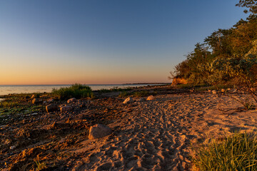 Fototapeta premium Evening on the beach in Hohen Wieschendorf, Mecklenburg-Western Pomerania, Germany
