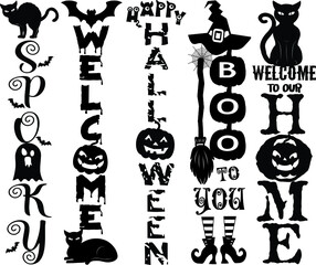 Fototapeta na wymiar Happy Halloween Elements and Signs