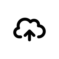 Cloud upload line web or mobile interface vector icon on white background. Cloud symbol for your web site design, logo, app, UI.