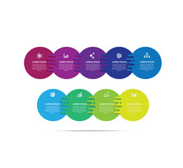 Connecting abstract infographic design template, Colorful timeline infographic design template isolated on white background © widoko