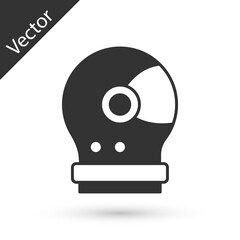 Grey Astronaut helmet icon isolated on white background. Vector