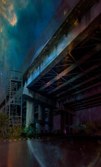 industrial factory in night