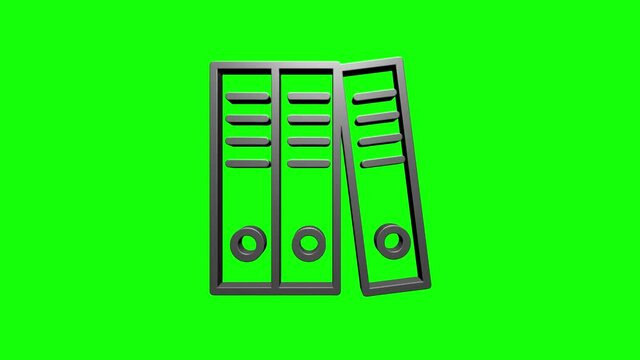 Office icon. Web 3D silver icon set. Office, great design for any purposes. Motion graphics.