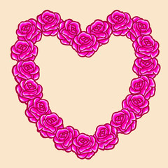 Valentine Hearts, Roses, Flower Monogram and Elements for Decorations