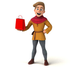 3D Illustration of a medieval historical character