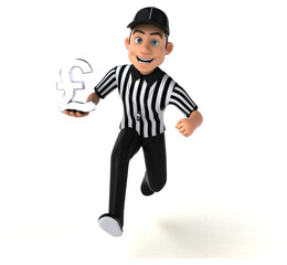 Fun 3D Illustration of an american Referee
