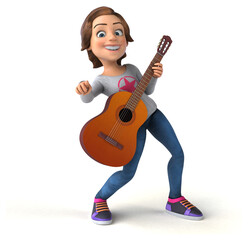 Fototapeta premium Fun 3D cartoon teenage girl