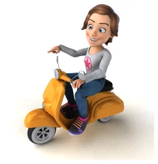 Foto op Plexiglas Fun 3D Illustration of a cartoon teenage girl © Julien Tromeur