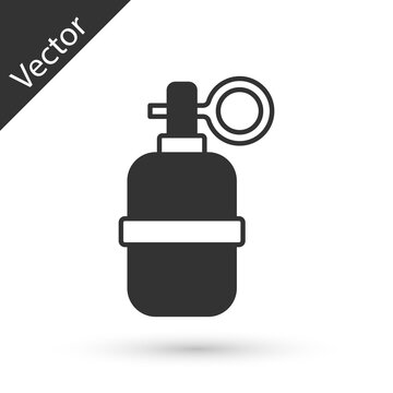 Grey Hand grenade icon isolated on white background. Bomb explosion. Vector