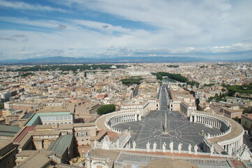 평화로운 바티칸 성베드로 광장의 풍경, The peaceful Vatican Piazza San Pietro